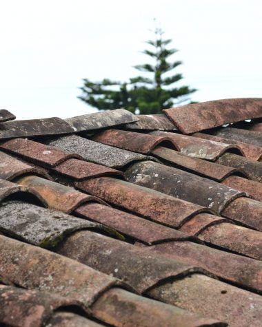 selective focus photo of brown roof shingles